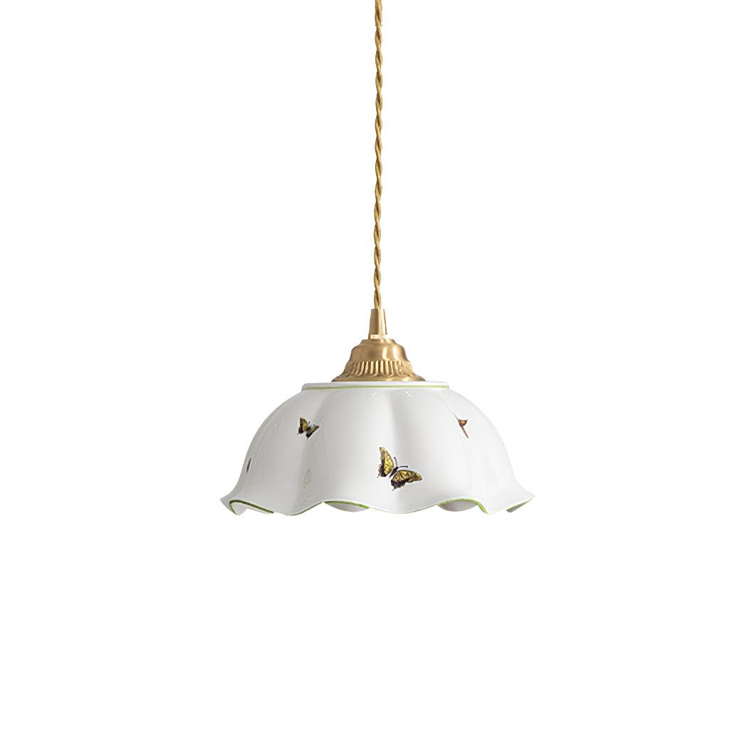 Retro Cream Style Ceramic Pendant Lamp